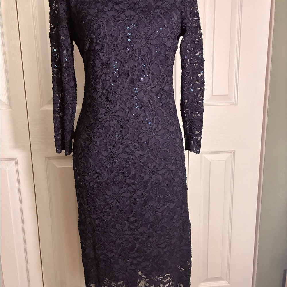 Mariana Midnight Blue Lace Dress